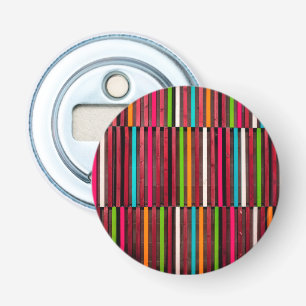 Colourful Lines Wood Blue Orange Pattern Fun Bottle Opener