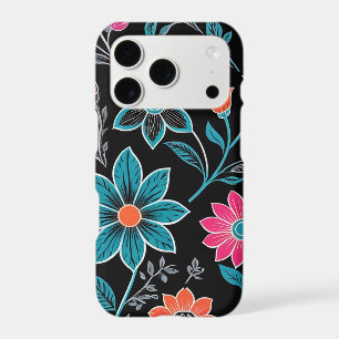 Colourful Linoprint Floral Pattern