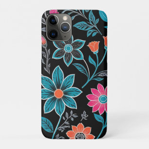Colourful Linoprint Floral Pattern iPhone 11 Pro Case