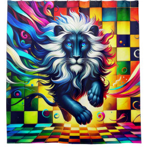 Colourful Lion Design Shower Curtain