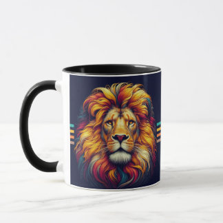Colourful Lion Face – Vibrant Artistic  Mug