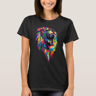 Colourful Lion Head King of Beasts Lion Head T-Shirt