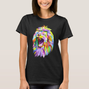 Colourful Lion Head Pop Art For Lions T-Shirt