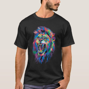 colourful lion head pop art for lovers lions Afric T-Shirt