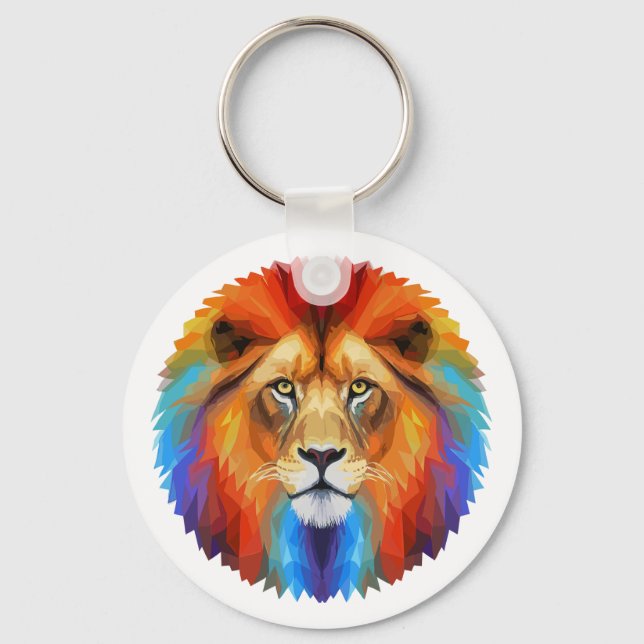 Colourful Lion Key Ring (Front)