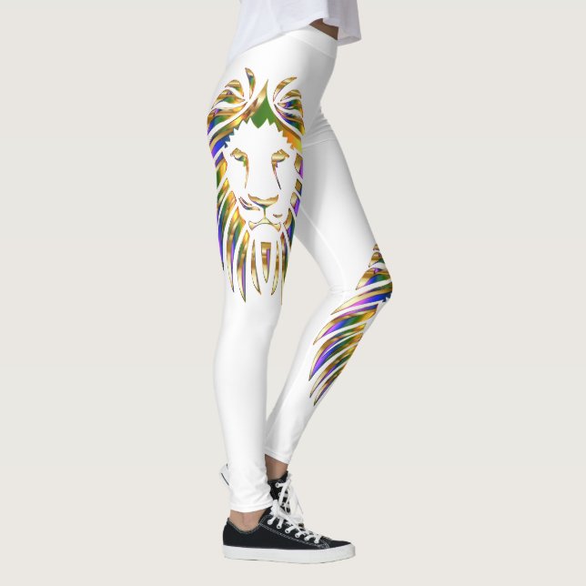 Colourful Lion Leo On Any Colour Leggings (Right)
