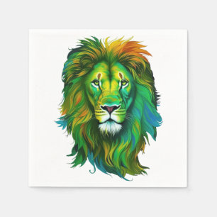 Colourful lion napkin