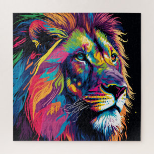 Colourful lion Poster Jigsaw Puzzle