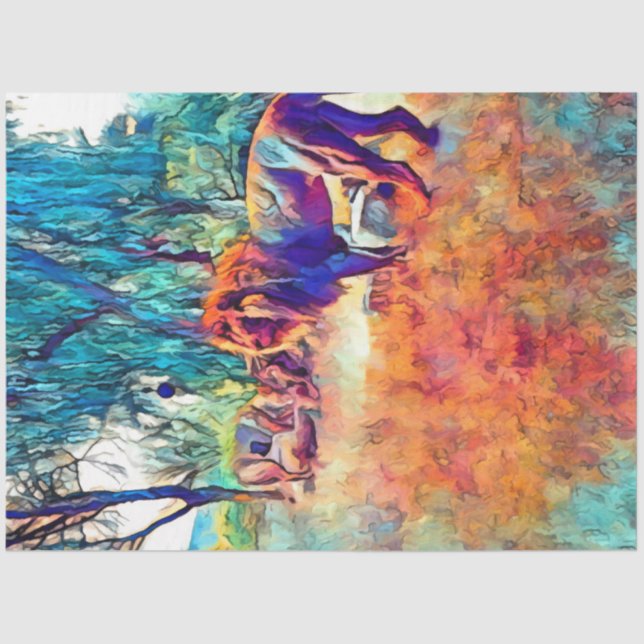 Colourful Lion Sahara Decoupage Paper  (Front)