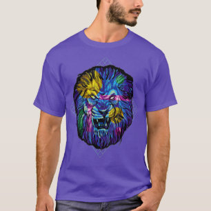 Colourful Lion Shirt Colourful Lion Head Angry Vap