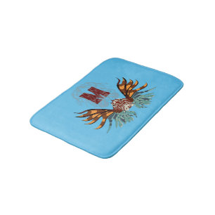 Colourful Lionfish Monogram Bath Mat