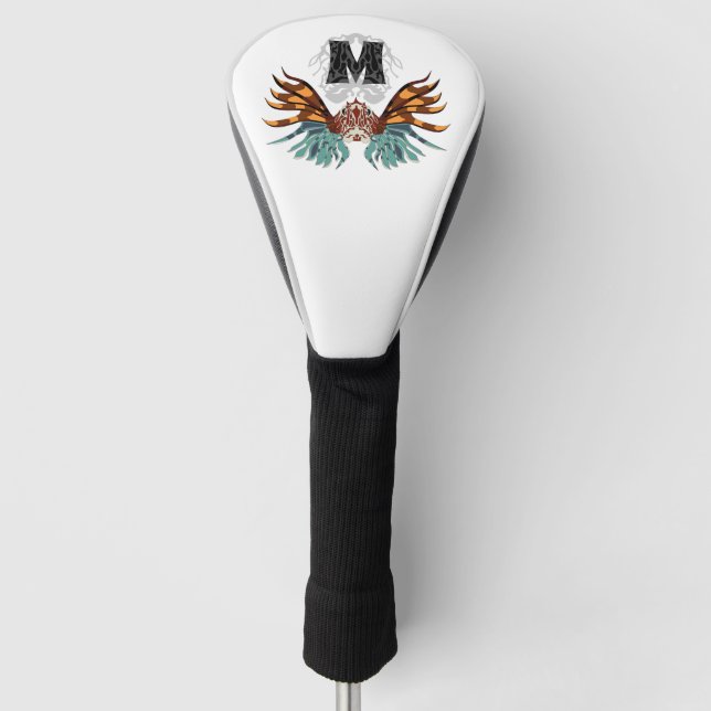 Colourful Lionfish Monogram Golf Head Cover (Front)