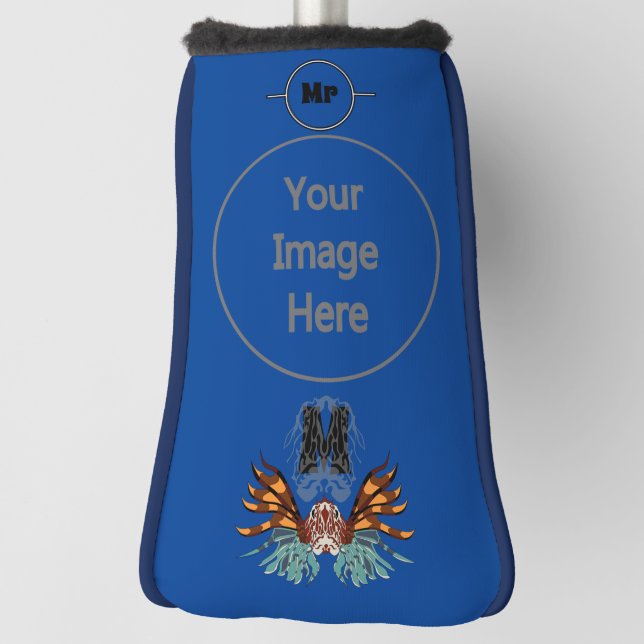 Colourful Lionfish Monogram Golf Head Cover (Rotate 90)