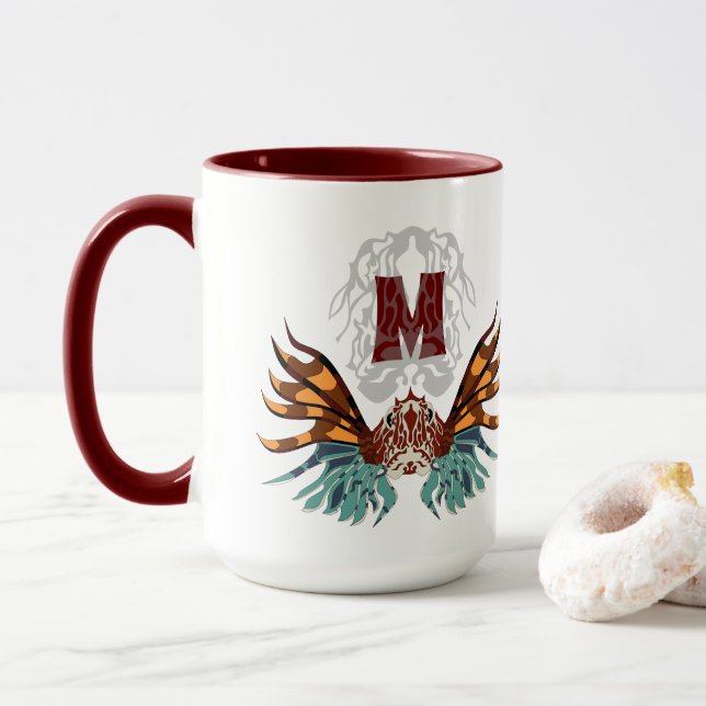 Colourful Lionfish Monogram Mug (With Donut)