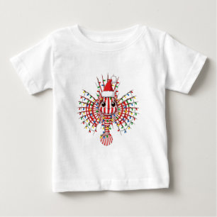 Colourful Lionfish Wearing a Santa Hat Baby T-Shirt