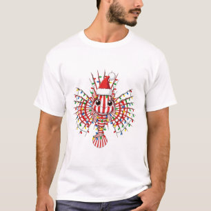 Colourful Lionfish Wearing a Santa Hat T-Shirt