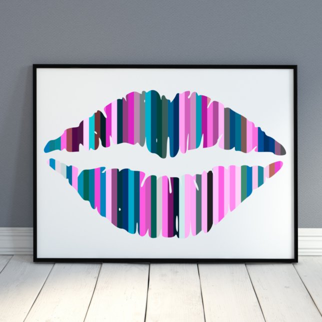 Colourful Lips Abstract Art Poster (Creator Uploaded)