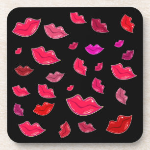 Colourful lips coaster