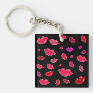 Colourful lips key ring