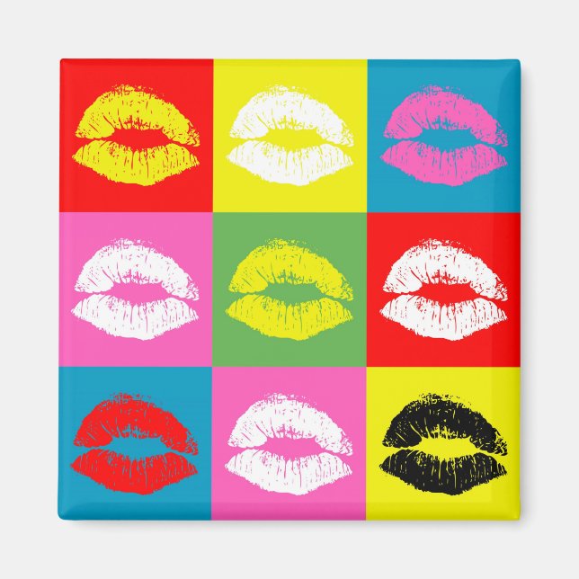 Colourful lips magnet (Front)