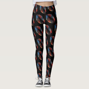 Colourful Lips Modern Black #7 Leggings