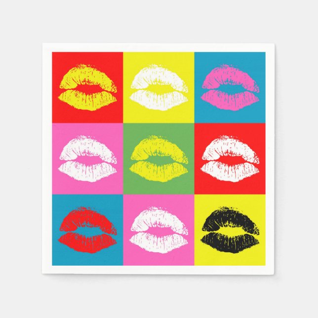 Colourful lips napkin (Front)