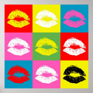 Colourful lips poster