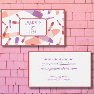 Colourful Lipstick Tubes Make Up Artist Beauty Business Card
