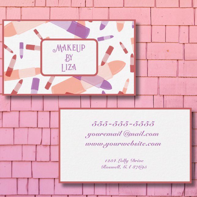 Colourful Lipstick Tubes Make Up Artist Beauty  Business Card (Creator Uploaded)