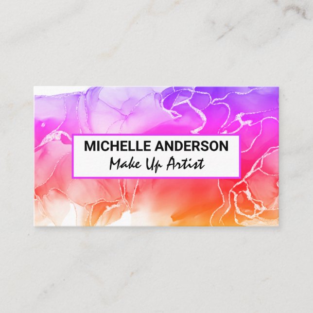 Colourful Liquid Background Business Card (Front)