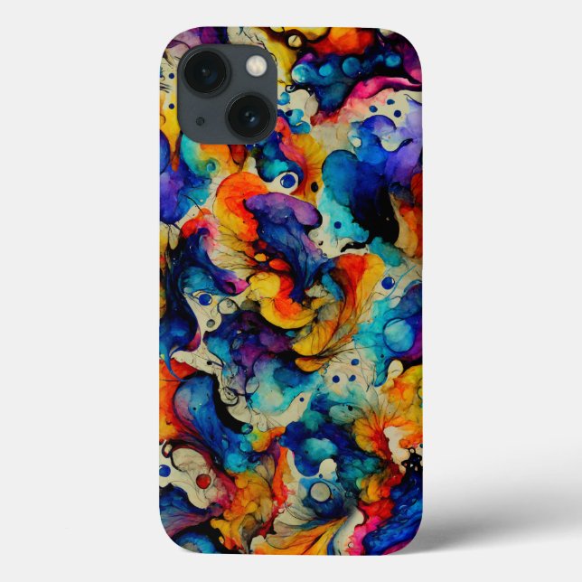 Colourful Liquid Ink Abstraction Case-Mate iPhone Case (Back)