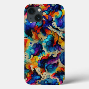 Colourful Liquid Ink Abstraction iPhone 13 Case