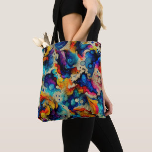 Colourful Liquid Ink Abstraction Tote Bag