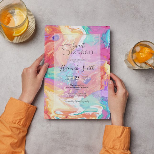 Colourful Liquid Marble Dream Invitation (Creator Uploaded)