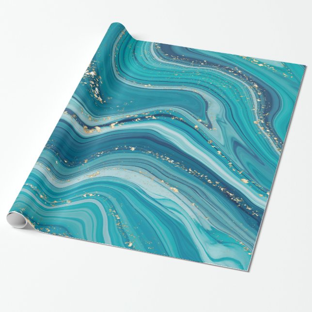 Colourful Liquid Marble Pattern  Wrapping Paper (Unrolled)
