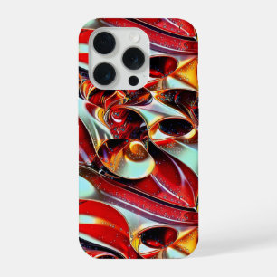 Colourful liquid waves geometric abstract pattern iPhone 15 pro case