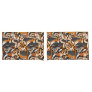 Colourful liquid waves geometric abstract pattern pillowcase