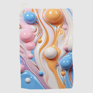 Colourful Liquid with Bubbles Golf Towel