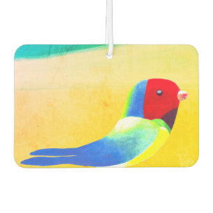 Colourful Little Bird at the Beach Car Air Freshener