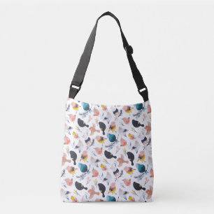 Colourful Little Birds Floral Botanical Paradise Crossbody Bag