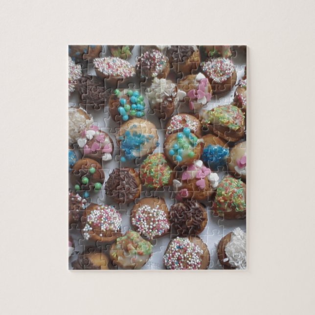 colourful little birthday cakes, food, party cake jigsaw puzzle (Vertical)