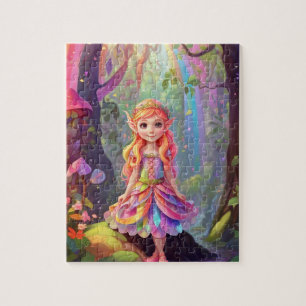Colourful Little Cute Elf Princess Jigsaw Puzzle