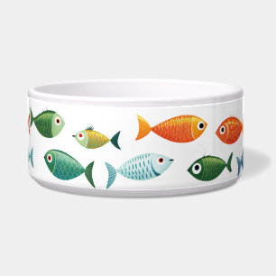 Colourful Little Fishes Cartoon Pet Bowl