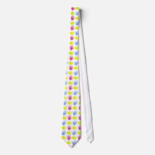Colourful Little Hands Handprints Teacher Tie
