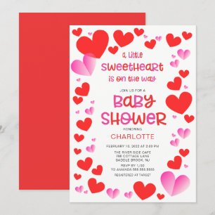 Colourful Little Sweetheart Girls Baby Shower  Invitation