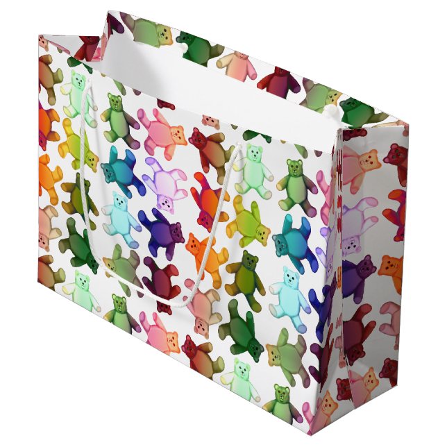 Colourful Little Teddy Bears Gift Bag (Front Angled)