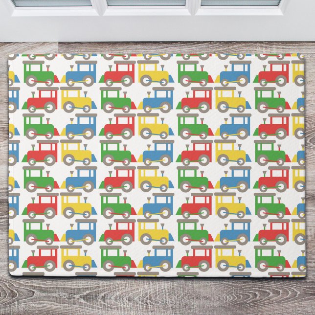 Colourful Little Trains Pattern Doormat (Creator Uploaded)