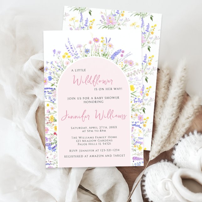 Colourful Little Wildflower Boho Baby Girl Shower Invitation (Creator Uploaded)