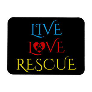 Colourful Live Love Rescue Pet Adoption Magnet