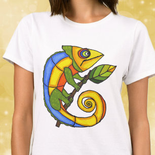 Colourful Lizard on a Branch T-Shirt